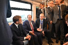 Presidents Sissi And Macron Ride The Metro - Cairo
