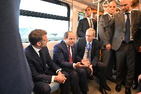 Presidents Sissi And Macron Ride The Metro - Cairo