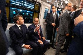 Presidents Sissi And Macron Ride The Metro - Cairo