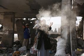 US Airstrikes In Sanaa - Yemen