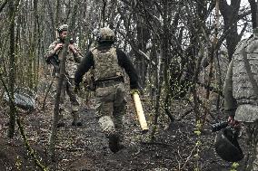 Artillery unit of Ukraines 108th Territorial Defence Brigade in Zaporizhzhia region