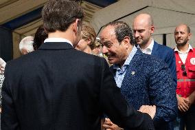 Presidents Macron And Sissi Visit To Red Crescent Logistics Center - El Arish