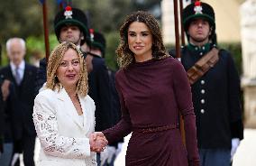 Meloni Hosts Queen Rania at Villa Doria Pamphilj - Rome