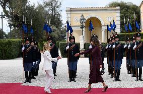 Meloni Hosts Queen Rania at Villa Doria Pamphilj - Rome