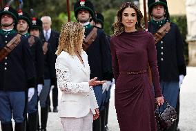 Meloni Hosts Queen Rania at Villa Doria Pamphilj - Rome