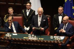 King Carlo III speack in Montecitorio