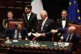 King Carlo III speack in Montecitorio