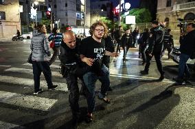 Israeli Demonstrators In Jerusalem Protest Against War In Gaza
