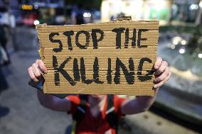 Israeli Demonstrators In Jerusalem Protest Against War In Gaza