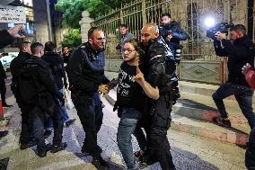 Israeli Demonstrators In Jerusalem Protest Against War In Gaza