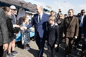 NO TABLOIDS - Official visit to Brittany by Prince Albert II of Monaco with his family - Matignon