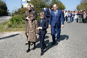 NO TABLOIDS - Official visit to Brittany by Prince Albert II of Monaco with his family - Plevenon