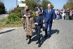 NO TABLOIDS - Official visit to Brittany by Prince Albert II of Monaco with his family - Plevenon