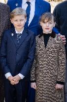 NO TABLOIDS - Official visit to Brittany by Prince Albert II of Monaco with his family - Plevenon