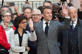 Macron Visits The Paris Book Festival - France