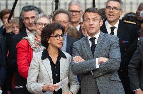 Macron Visits The Paris Book Festival - France
