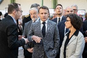 Macron Visits The Paris Book Festival - France