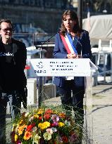 Anne Hildalgo Inaugurates The Jim Morrison Footbridge - Paris