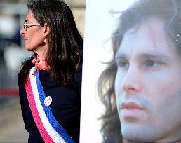 Anne Hildalgo Inaugurates The Jim Morrison Footbridge - Paris