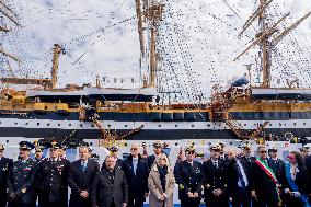Italy's Tall Ship 'Amerigo Vespucci' In Brindisi