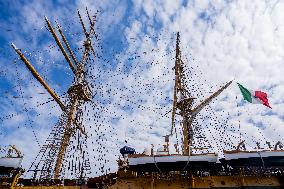 Italy's Tall Ship 'Amerigo Vespucci' In Brindisi