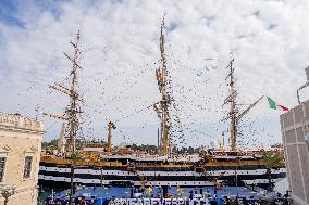 Italy's Tall Ship 'Amerigo Vespucci' In Brindisi