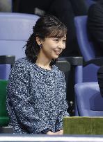 Princess Kako watches tennis match