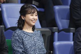 Princess Kako watches tennis match