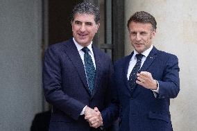 Emmanuel Macron welcomes the President of Iraq autonomous Kurdistan - Paris