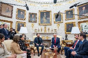 U.S. President Donald Trump meets with El Salvador President Nayib Bukele