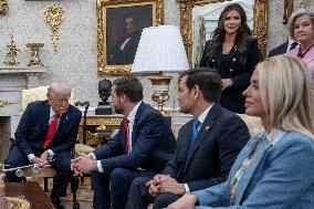 U.S. President Donald Trump meets with El Salvador President Nayib Bukele