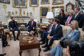 U.S. President Donald Trump meets with El Salvador President Nayib Bukele