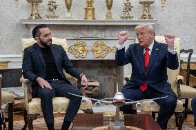 U.S. President Donald Trump meets with El Salvador President Nayib Bukele