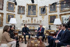U.S. President Donald Trump meets with El Salvador President Nayib Bukele