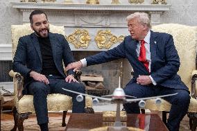 U.S. President Donald Trump meets with El Salvador President Nayib Bukele