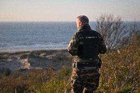 Gendarmes On Mission To Secure The Calais Coastline