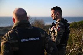 Gendarmes On Mission To Secure The Calais Coastline