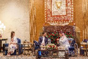 King Of Bahrain Receives Jordan s Crown Prince With Wife Rajwa And Newborn Princess Iman - Manama
