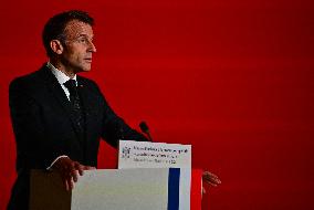 Macron awards those involved in Notre Dame de Paris Cathedral restorations - Paris