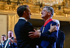 Macron awards those involved in Notre Dame de Paris Cathedral restorations - Paris