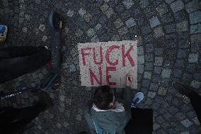 Protest Against Amendment Banning Pride In Budapest, Hungary