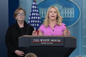 DC: Press Sec Leavitt and Special Guest  Morin hold a White House press conference