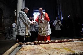 The Washing Of The Feet Ceremony At The Church Of The Holy Sepulchre In Jerusalem