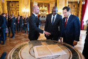 Lammy Rubio And Barrot Bilateral Meeting - Paris