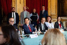 Lammy Rubio And Barrot Bilateral Meeting - Paris