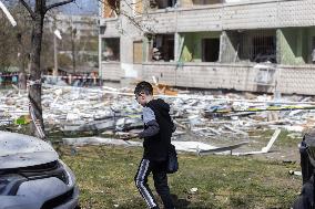 Aftermath Of A Russian Missile Attack In Kharkiv - Ukraine