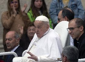 Pope Francis On The Popemobile After Holy Mass Of Easter Sunday