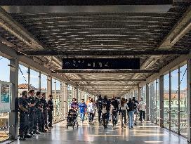Police Presence At The Main Railway Station In The German City Of Regensburg