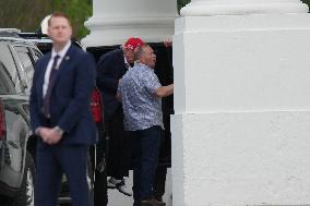 Trump Returns To The White House After Golfing