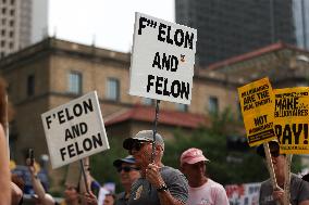 Anti Trump 50501 Protest At Houston City Hall